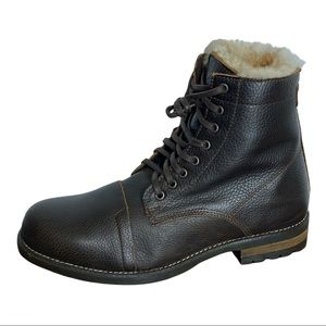 Luxe De Leon  Faux Fur Leather boots Men’s Size 11.5 New